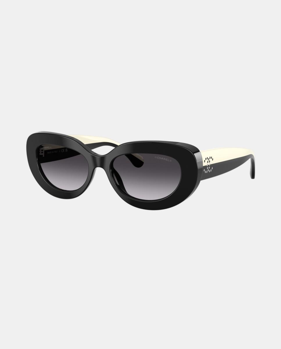 Imagen 7 de Gafas de sol CH5562B de mujer ovalada en acetato con lente degradada - CHANEL - Negro Negro