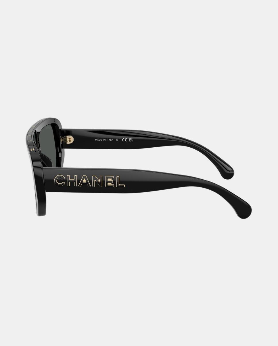 Gafas de sol CH5556U de mujer rectangular en acetato - CHANEL - Negro Negro-3