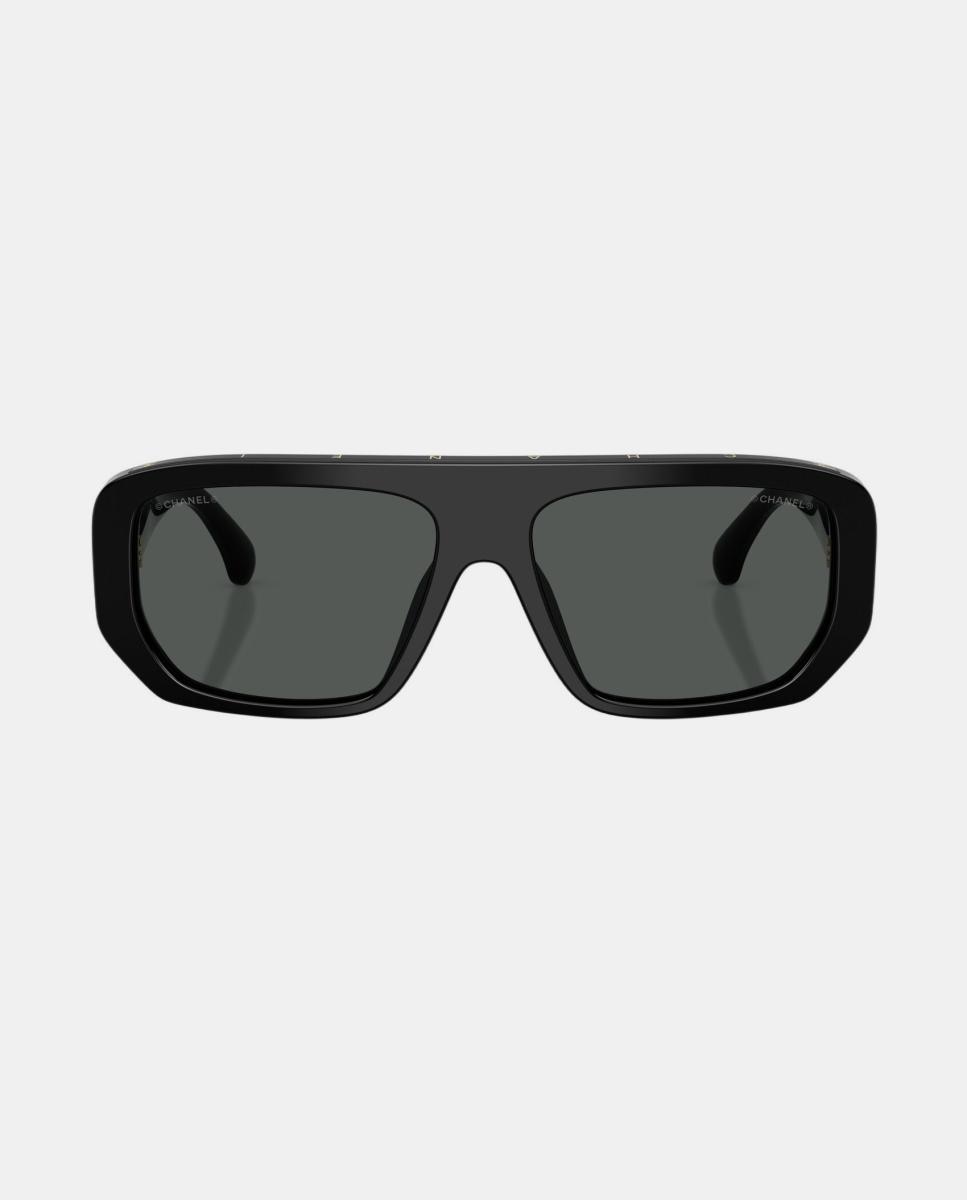 Gafas de sol CH5556U de mujer rectangular en acetato - CHANEL - Negro Negro-4