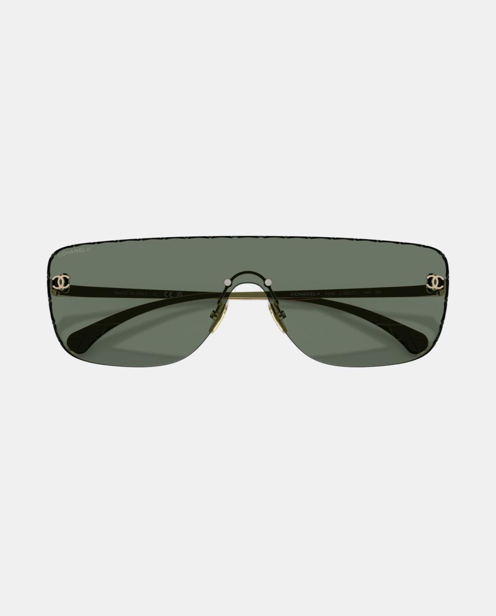 Gafas de sol CH4293 de mujer rectangular en metal - CHANEL - Verde Verde-5