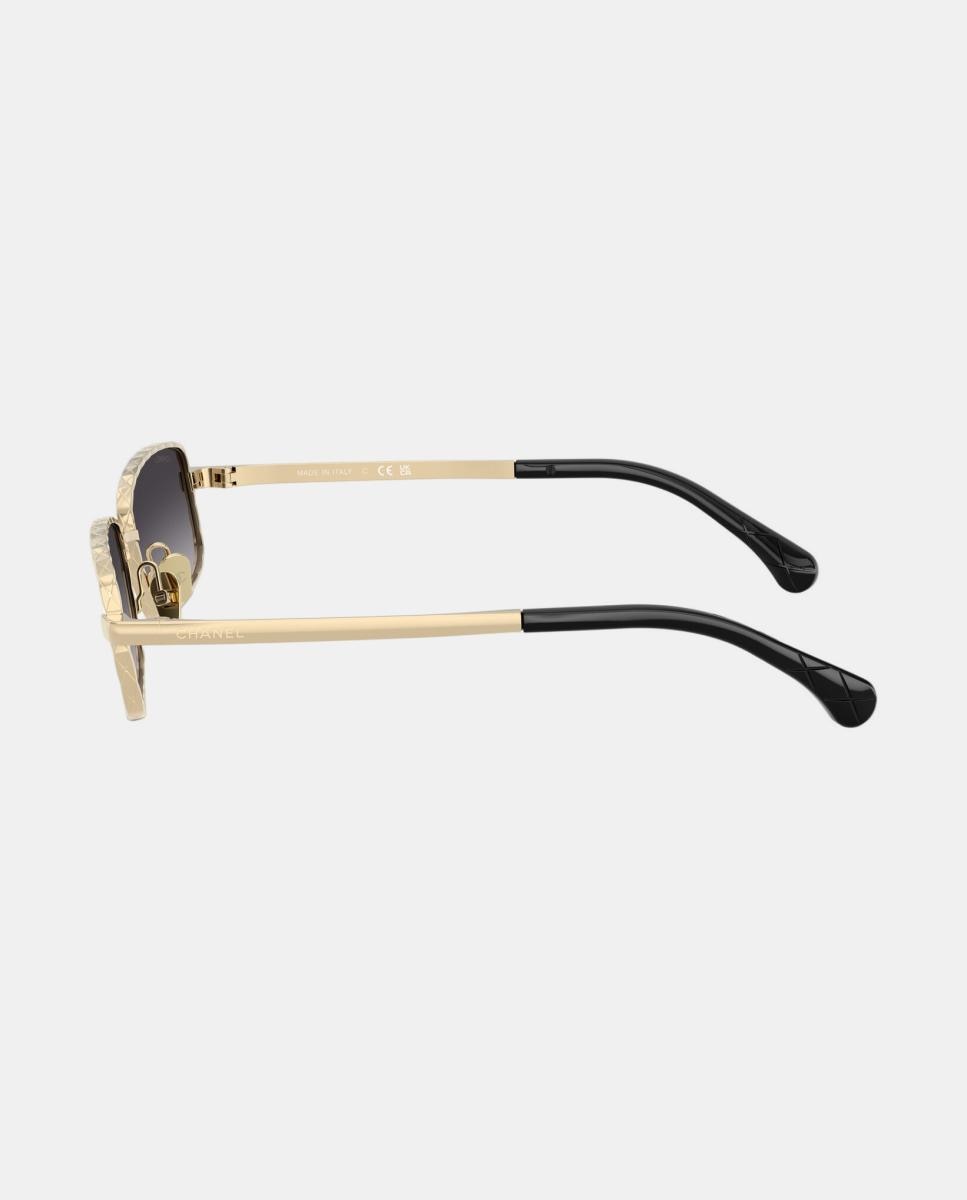 Gafas de sol CH4295 de mujer rectangular en metal con lente degradada - CHANEL - Oro Oro-3