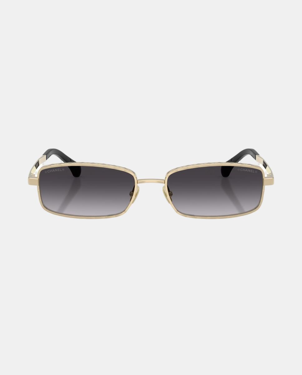 Gafas de sol CH4295 de mujer rectangular en metal con lente degradada - CHANEL - Oro Oro-4