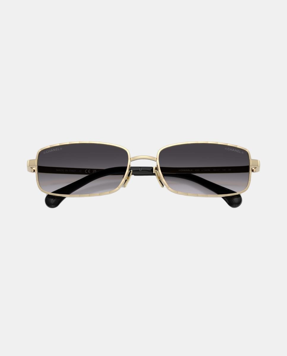 Gafas de sol CH4295 de mujer rectangular en metal con lente degradada - CHANEL - Oro Oro-5