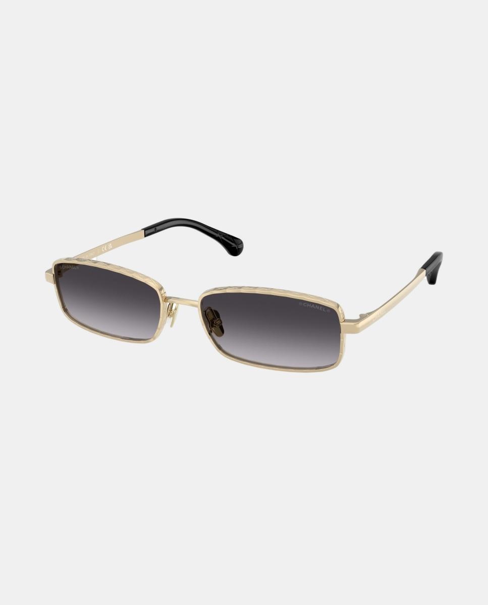 Gafas de sol CH4295 de mujer rectangular en metal con lente degradada - CHANEL - Oro Oro-8