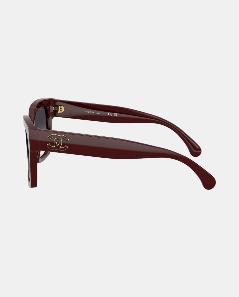 Gafas de sol CH5557 de mujer rectangular en acetato con lente degradada - CHANEL - Burdeos Burdeos-3