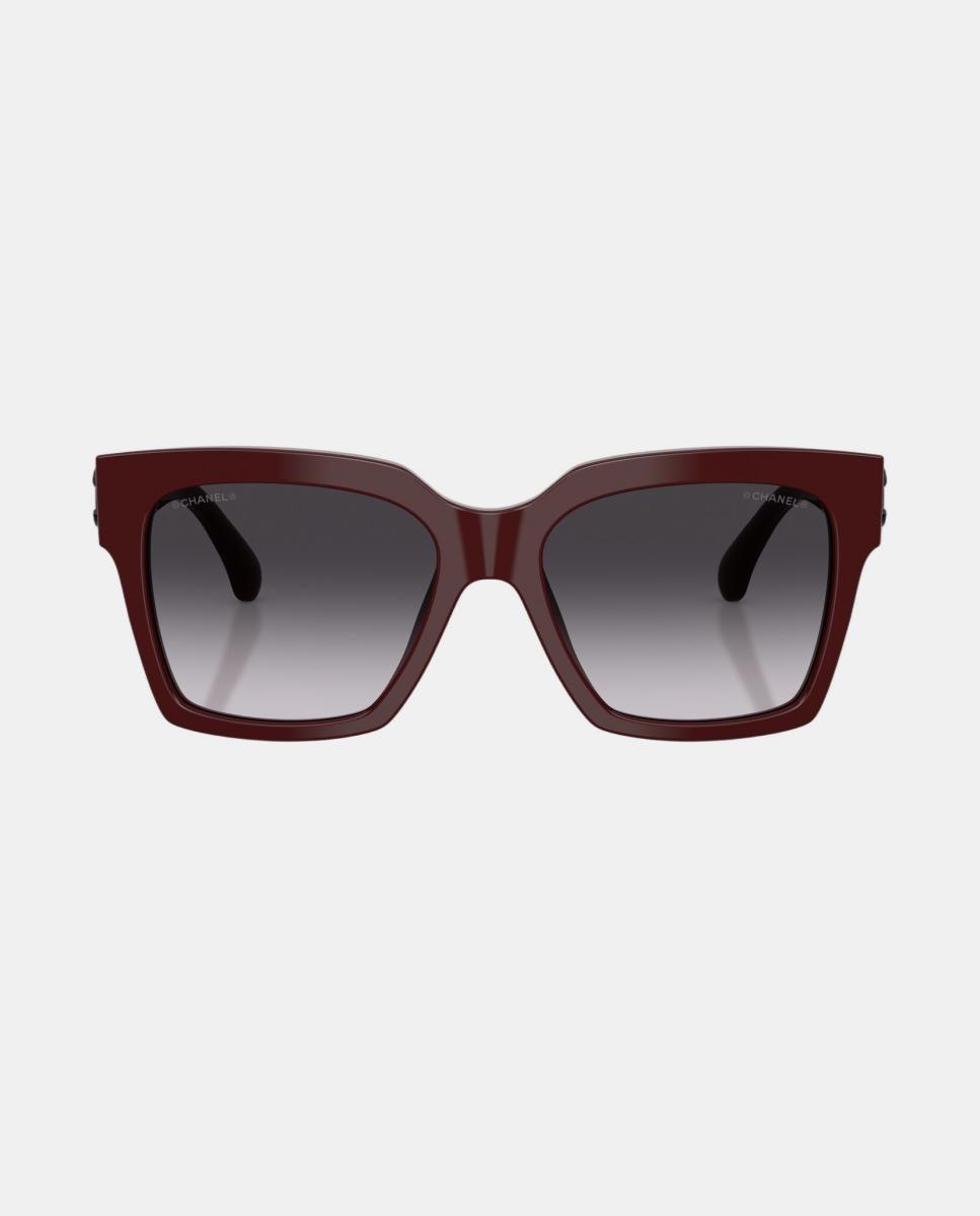 Gafas de sol CH5557 de mujer rectangular en acetato con lente degradada - CHANEL - Burdeos Burdeos-4