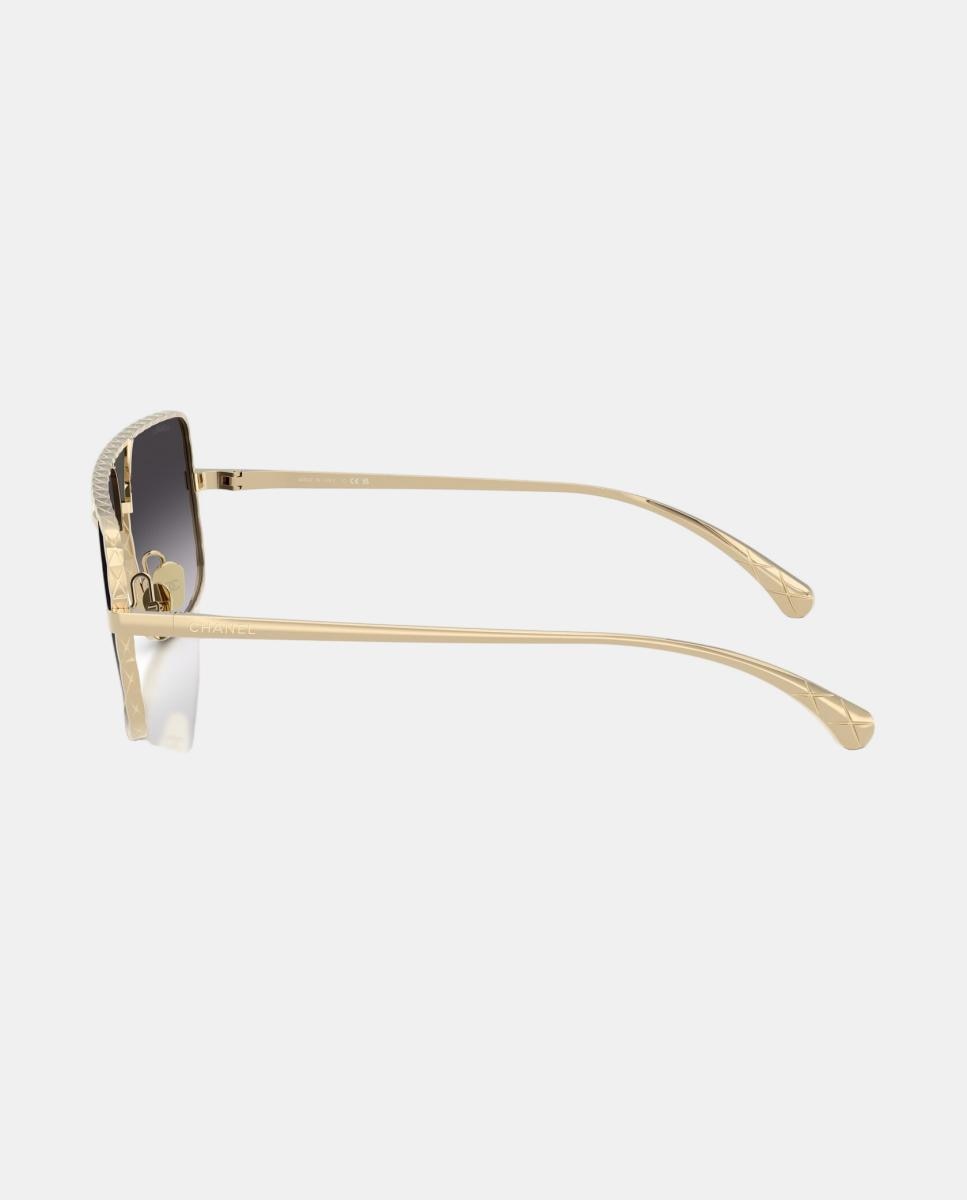 Gafas de sol CH4294 de mujer rectangular en metal con lente degradada - CHANEL - Oro Oro-3
