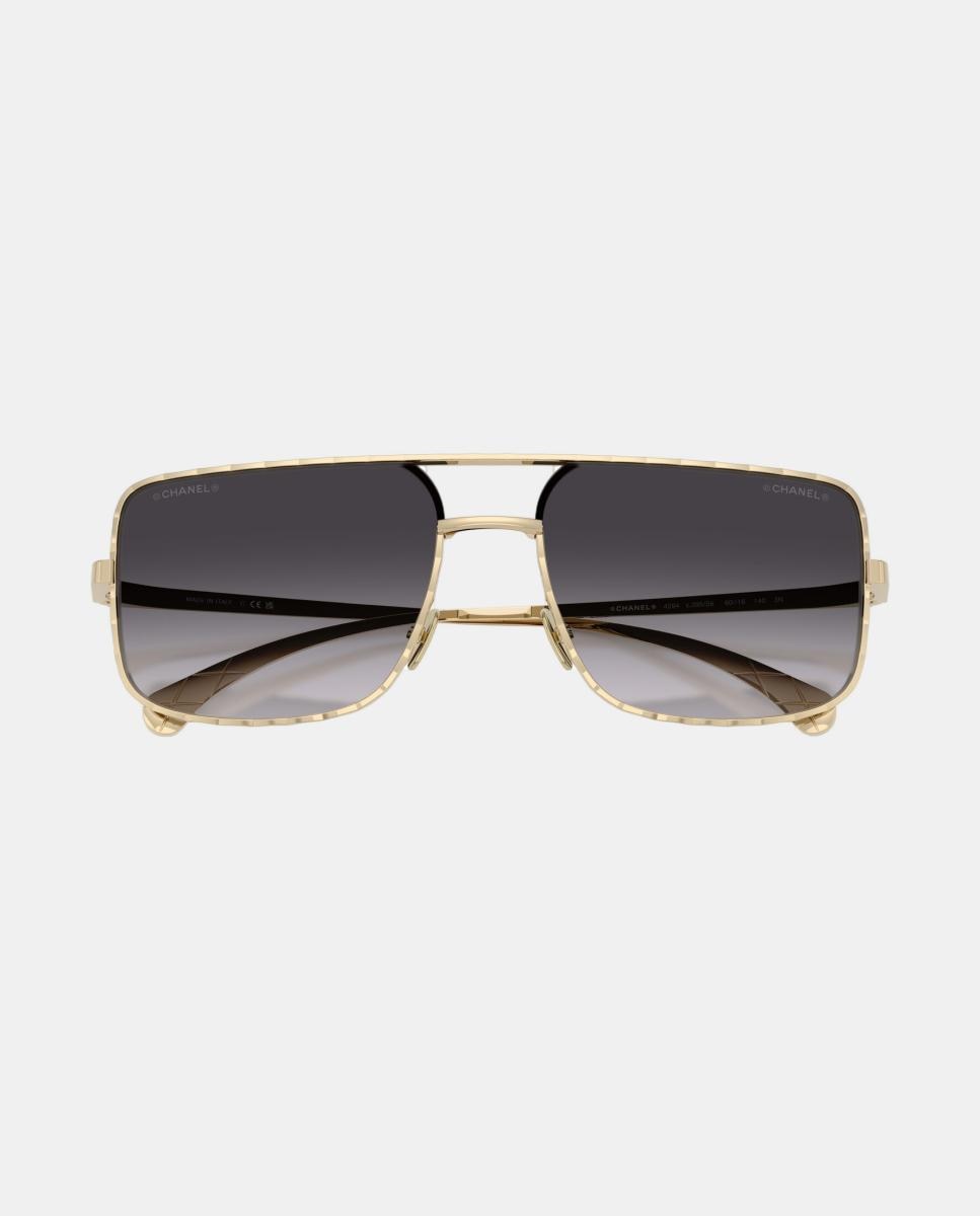 Gafas de sol CH4294 de mujer rectangular en metal con lente degradada - CHANEL - Oro Oro-5