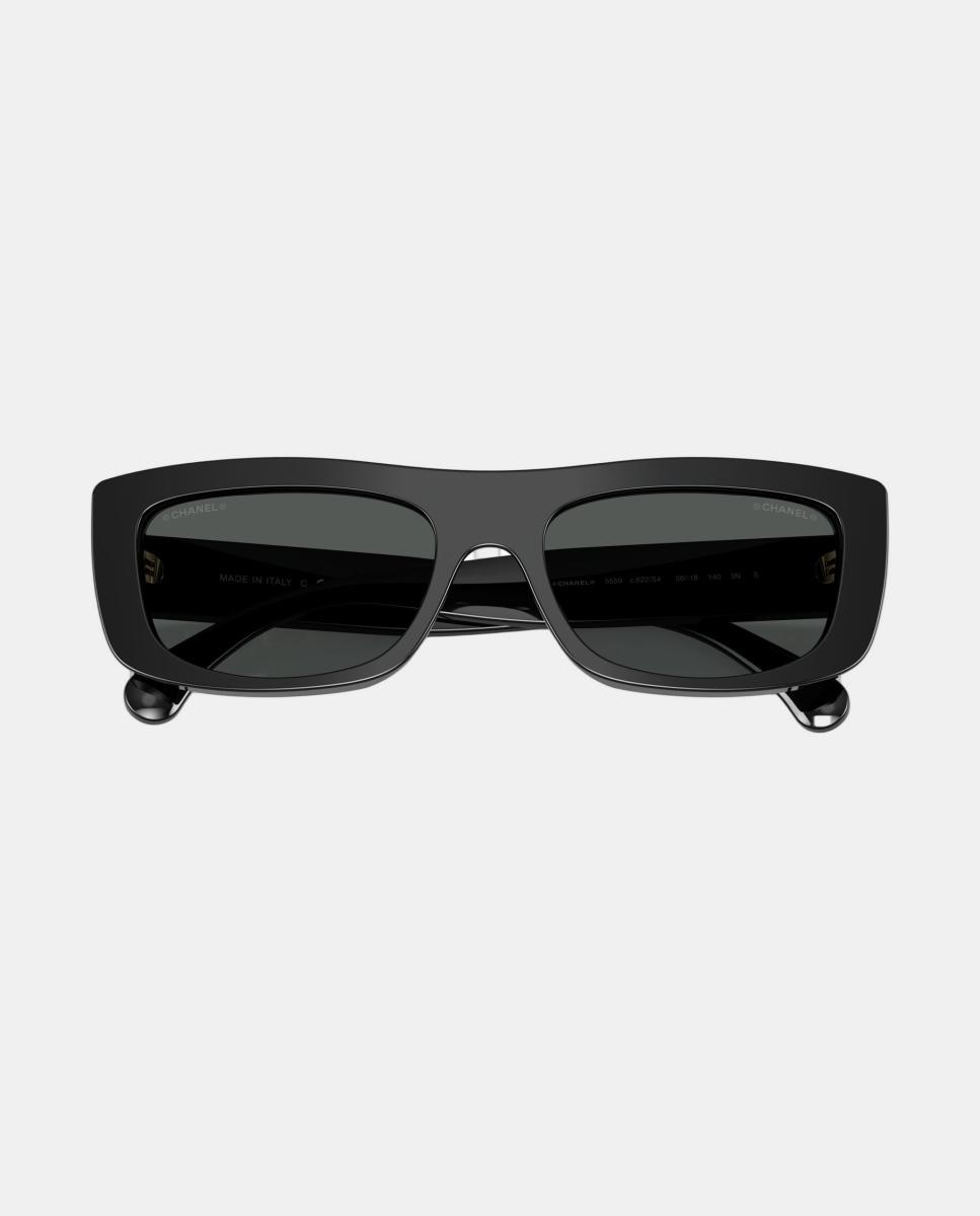 Gafas de sol CH5559 de mujer rectangular en acetato - CHANEL - Negro Negro-5