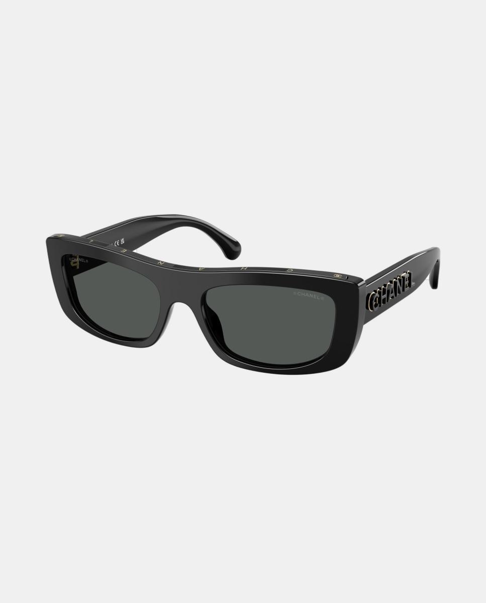 Gafas de sol CH5559 de mujer rectangular en acetato - CHANEL - Negro Negro-8