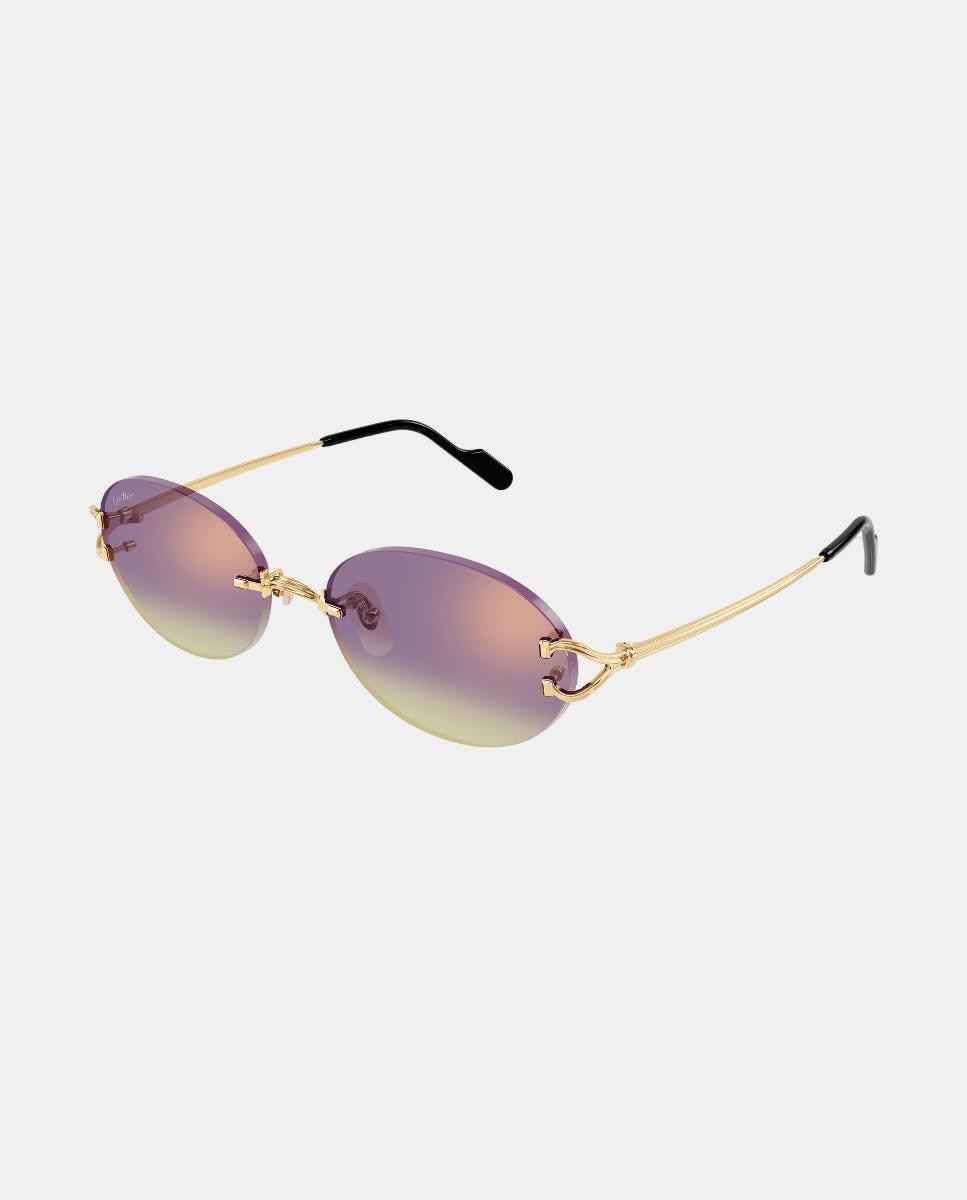 Gafa de sol unisex ovalada metalica - Cartier - Oro Oro-1