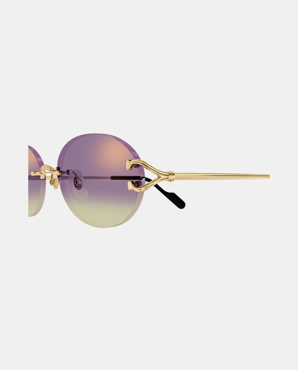 Gafa de sol unisex ovalada metalica - Cartier - Oro Oro-3