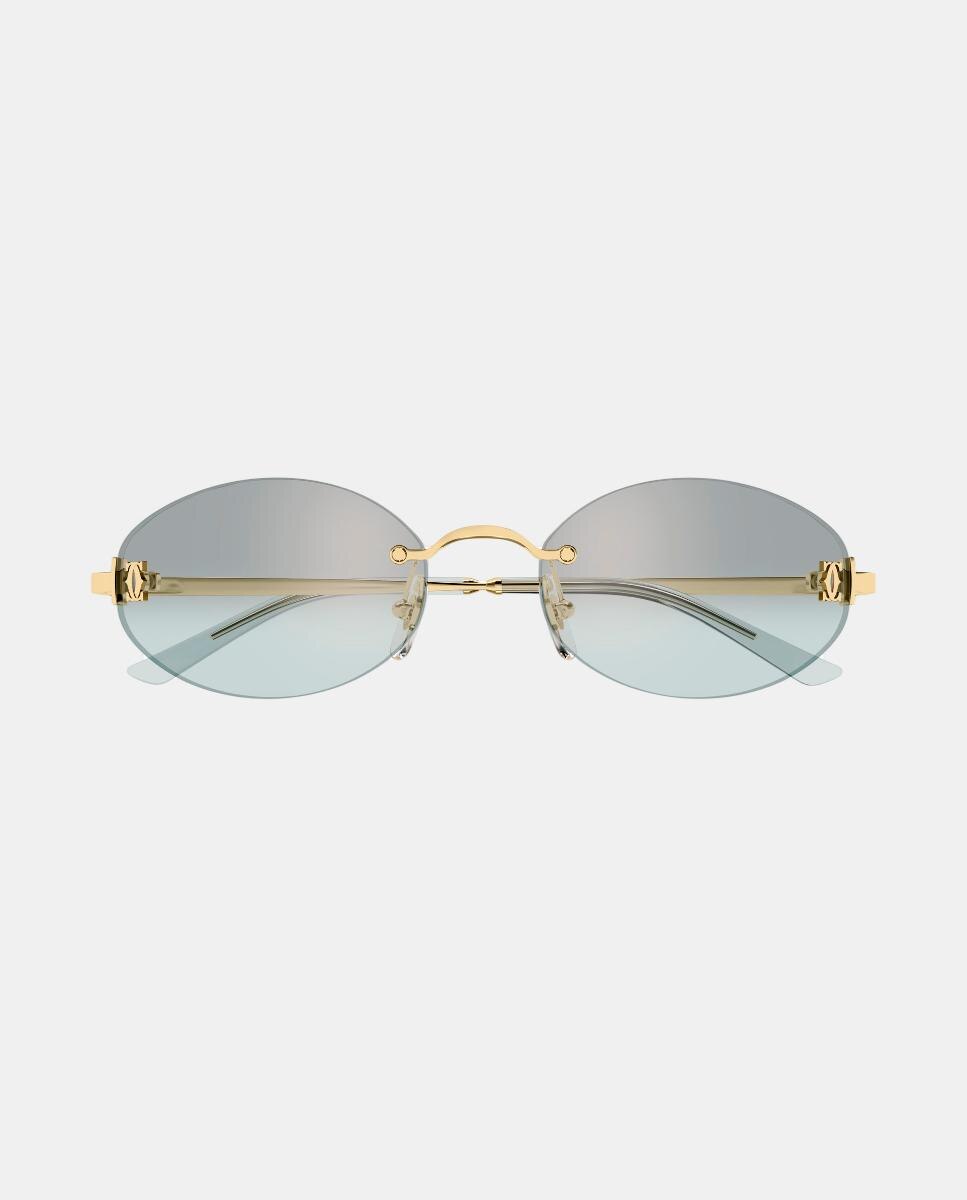 Gafa de sol de mujer ovalada metalica - Cartier - Oro Oro-2