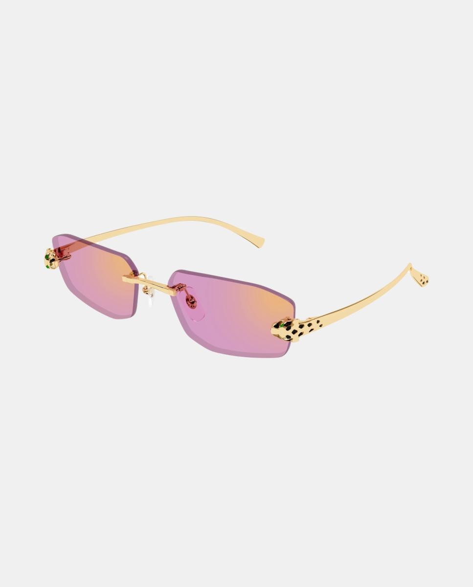 Imagen 0 de Gafa de sol de unisex geometrica metalica Oro