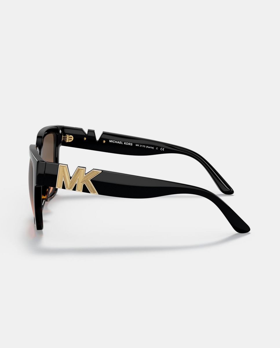 Imagen 3 de Gafas de sol MK2170U KARLIE de mujer cuadrada en inyectado con lente degradada - Michael Kors - Negro Negro