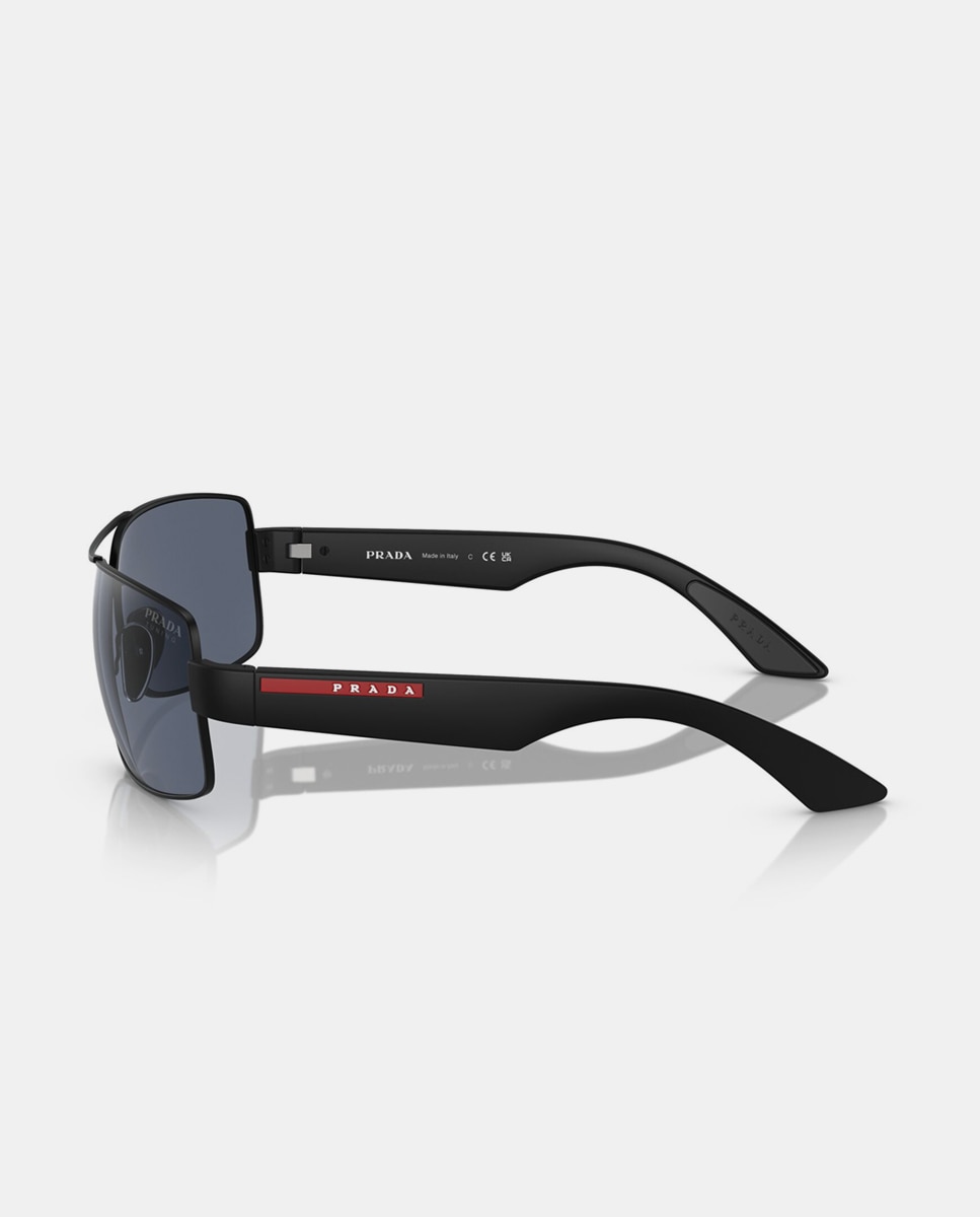 Gafas de sol PS 50ZS de hombre rectangular en metal - Prada Linea Rossa - Negro Negro-3