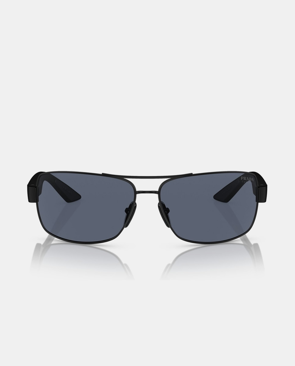 Gafas de sol PS 50ZS de hombre rectangular en metal - Prada Linea Rossa - Negro Negro-4