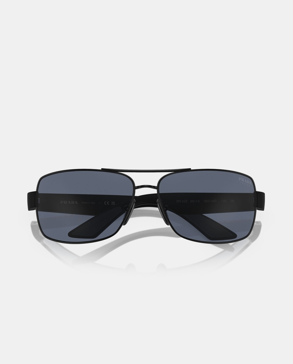 Gafas de sol PS 50ZS de hombre rectangular en metal - Prada Linea Rossa - Negro Negro-5
