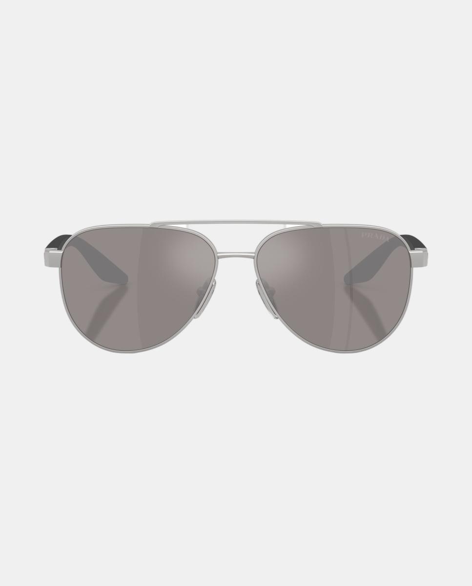 Gafas de sol PS A52S de hombre piloto en metal con lente espejada - Prada - Gris Gris-4