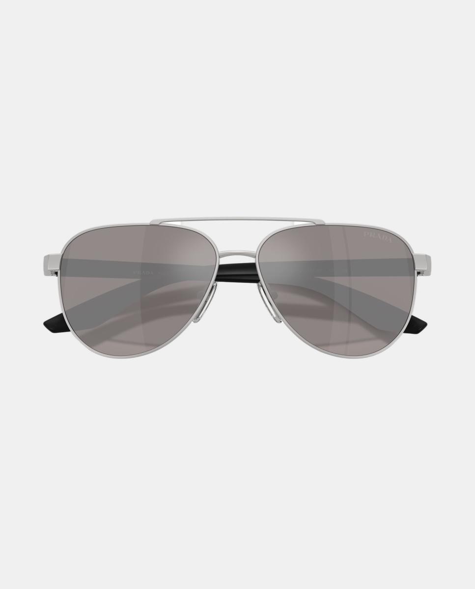 Gafas de sol PS A52S de hombre piloto en metal con lente espejada - Prada - Gris Gris-5