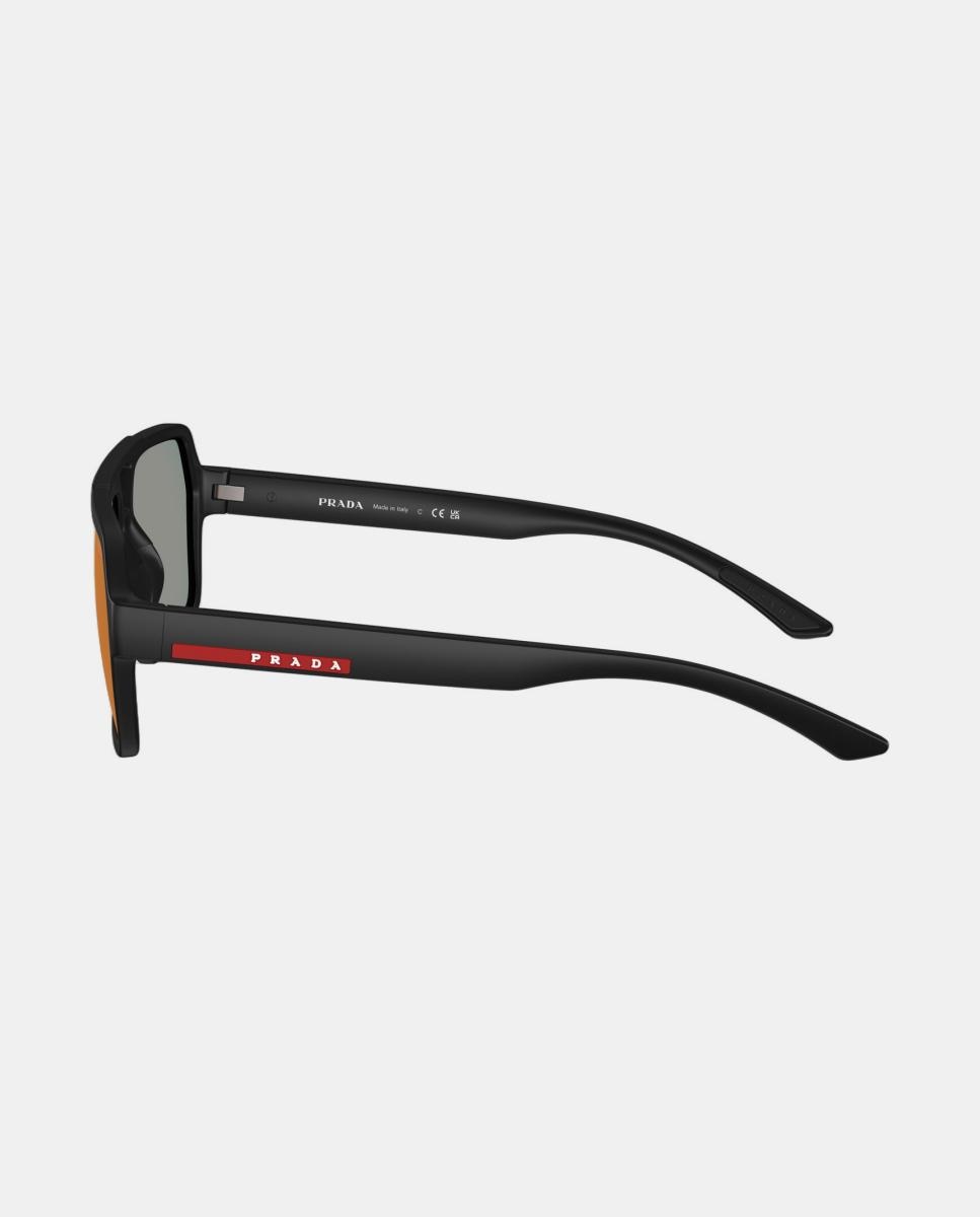 Gafas de sol PS A06S de hombre piloto en inyectado con lente espejada - Prada - Negro Negro-3