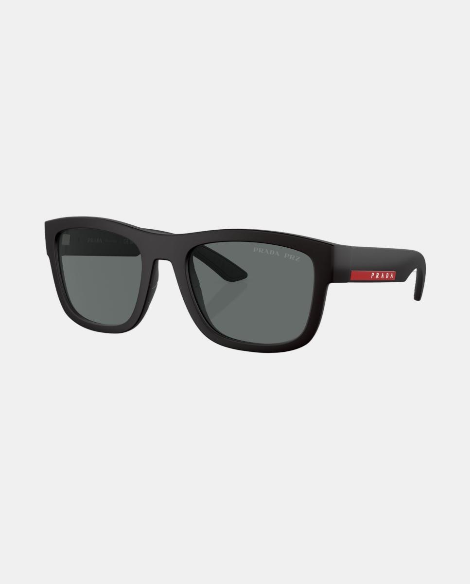Gafas de sol PS1ZS de hombre rectangular en inyectado con lente polarizada - Prada Linea Rossa - Negro Negro-2