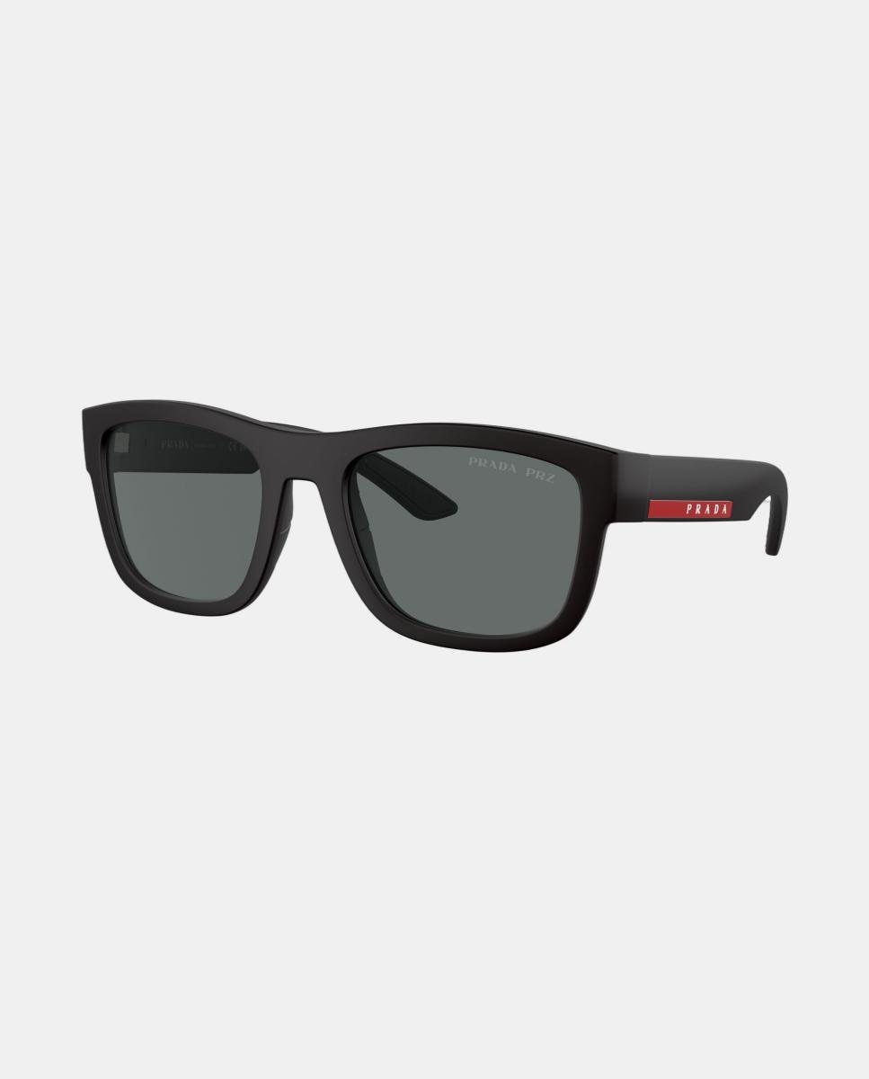 Gafas de sol PS1ZS de hombre rectangular en inyectado con lente polarizada - Prada Linea Rossa - Negro Negro-7