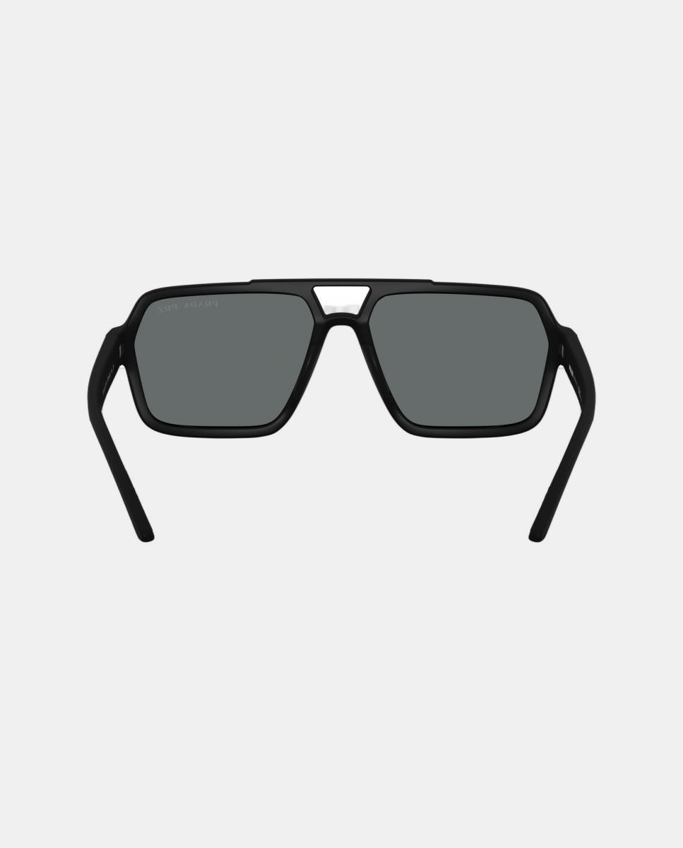 Gafas de sol PS A06S de hombre piloto en inyectado con lente polarizada - Prada Linea Rossa - Negro Negro-6