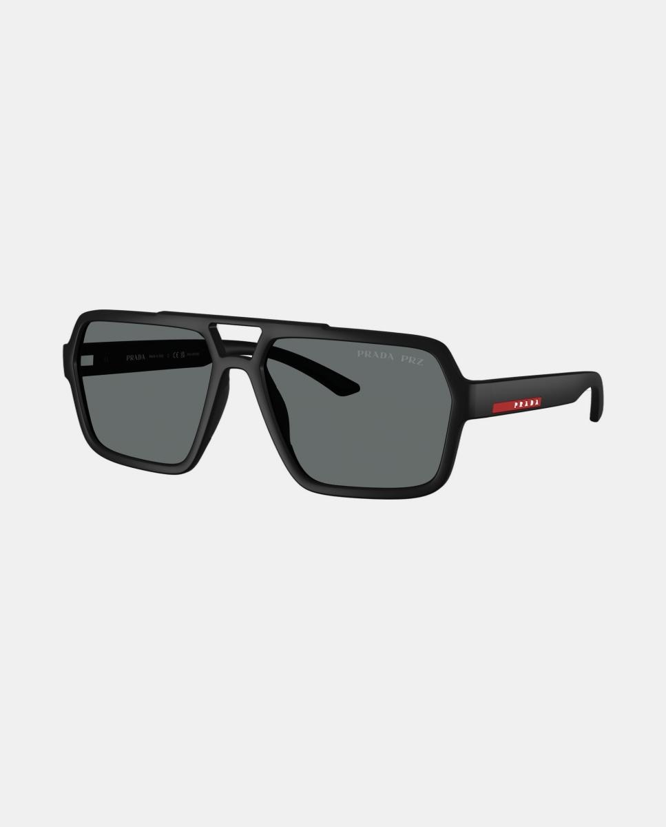 Gafas de sol PS A06S de hombre piloto en inyectado con lente polarizada - Prada Linea Rossa - Negro Negro-7