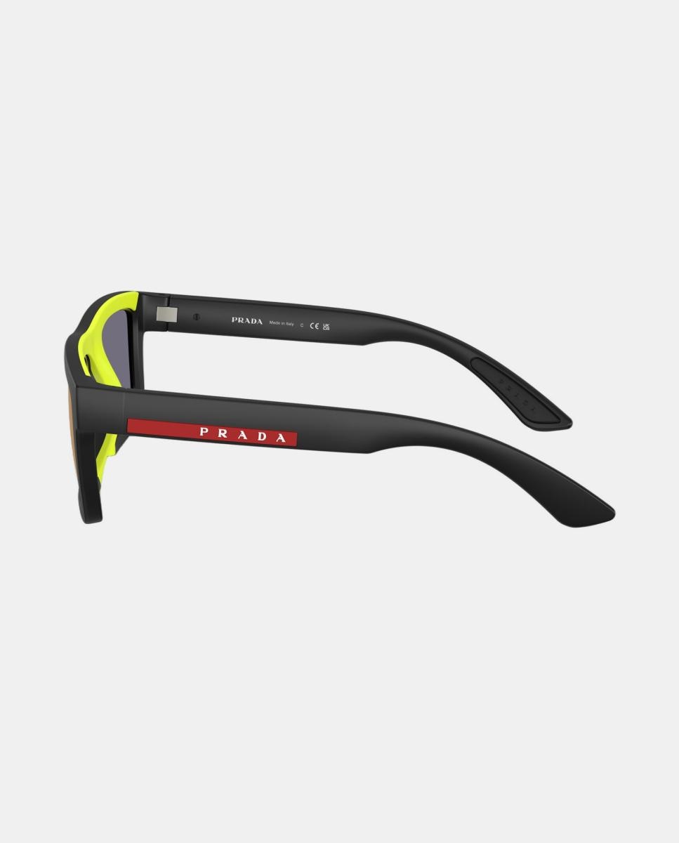 Imagen 3 de Gafas de sol PS A07S de hombre rectangular en inyectado con lente espejada - Prada Linea Rossa - Negro Negro