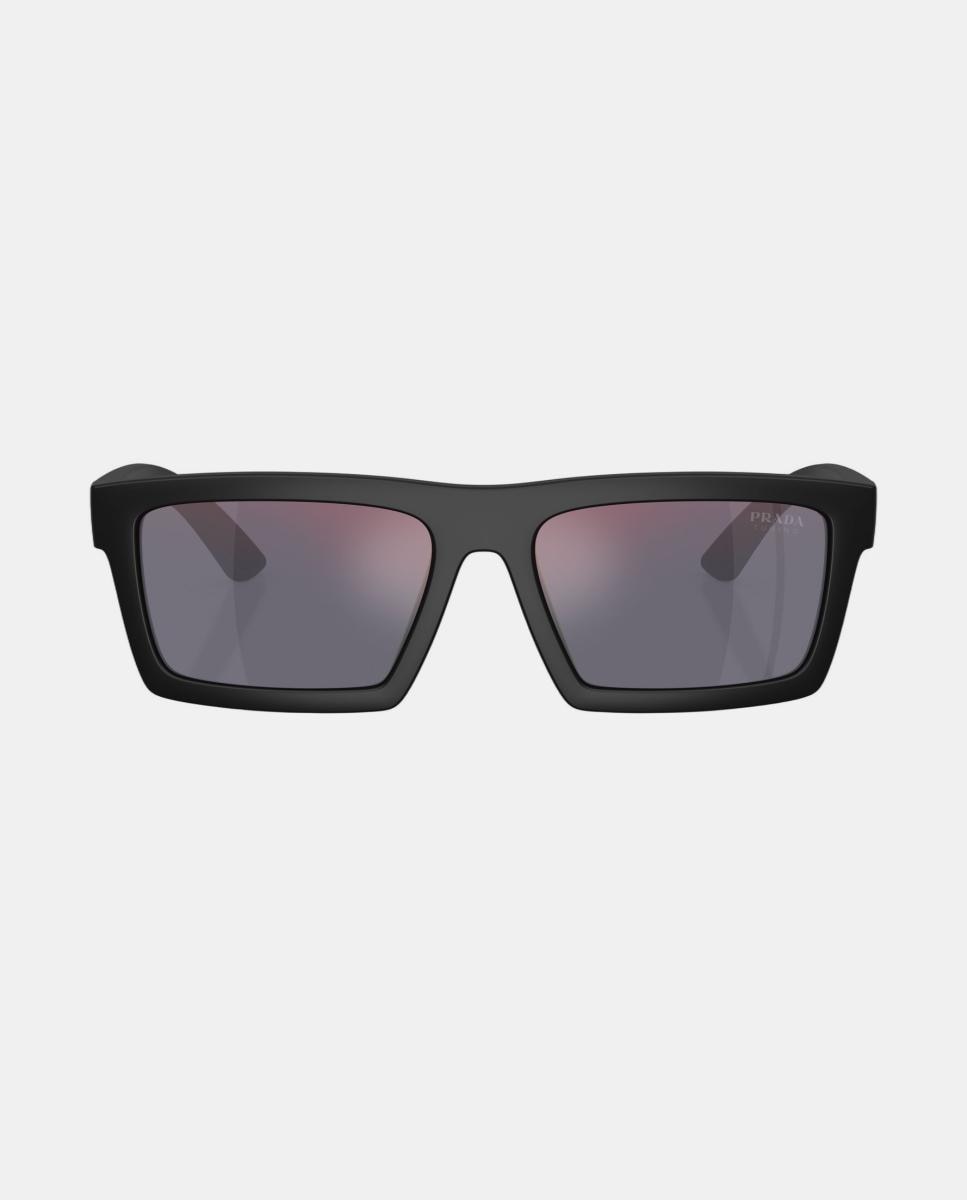 Imagen 4 de Gafas de sol PS A07S de hombre rectangular en inyectado con lente espejada - Prada Linea Rossa - Negro Negro