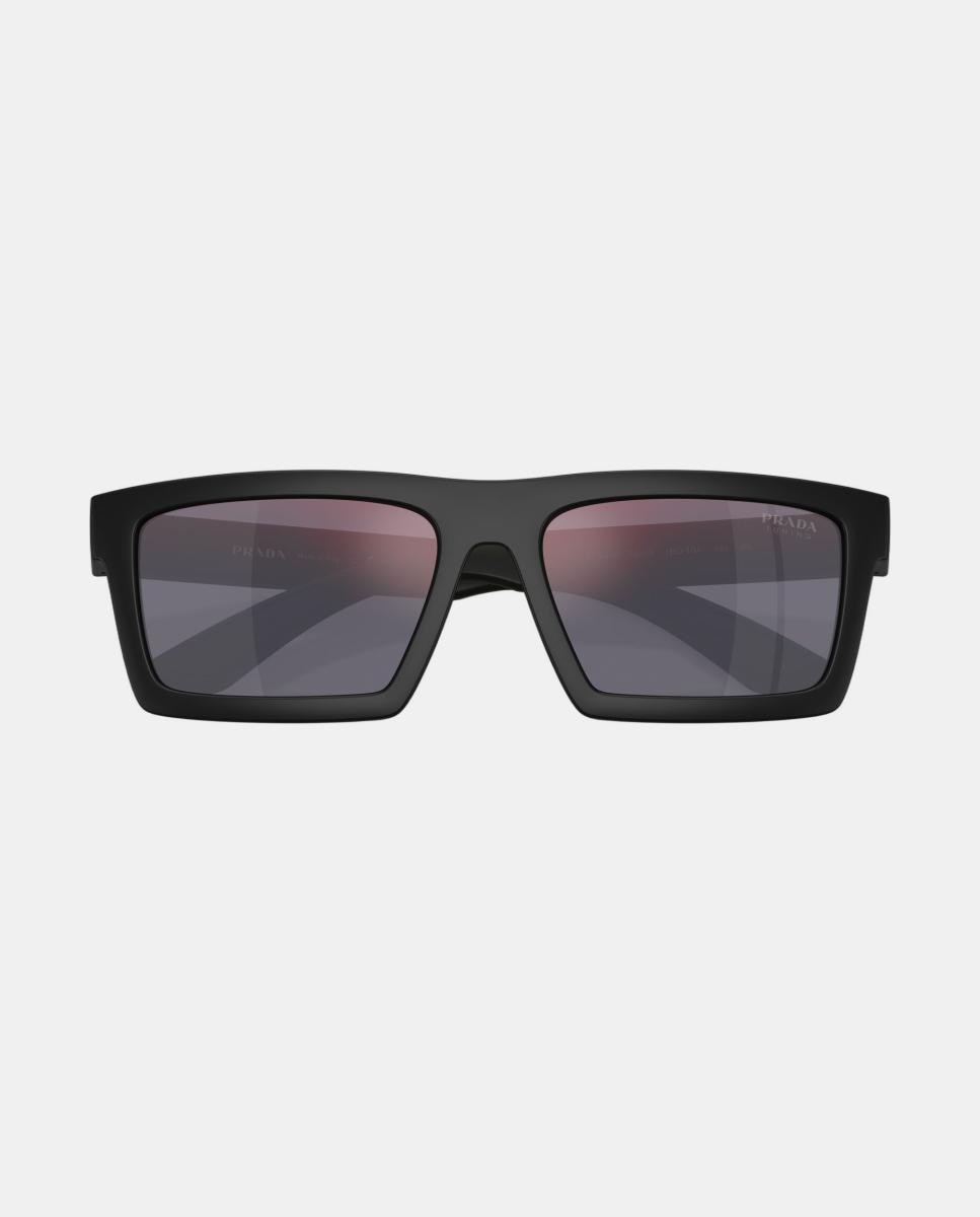 Imagen 5 de Gafas de sol PS A07S de hombre rectangular en inyectado con lente espejada - Prada Linea Rossa - Negro Negro
