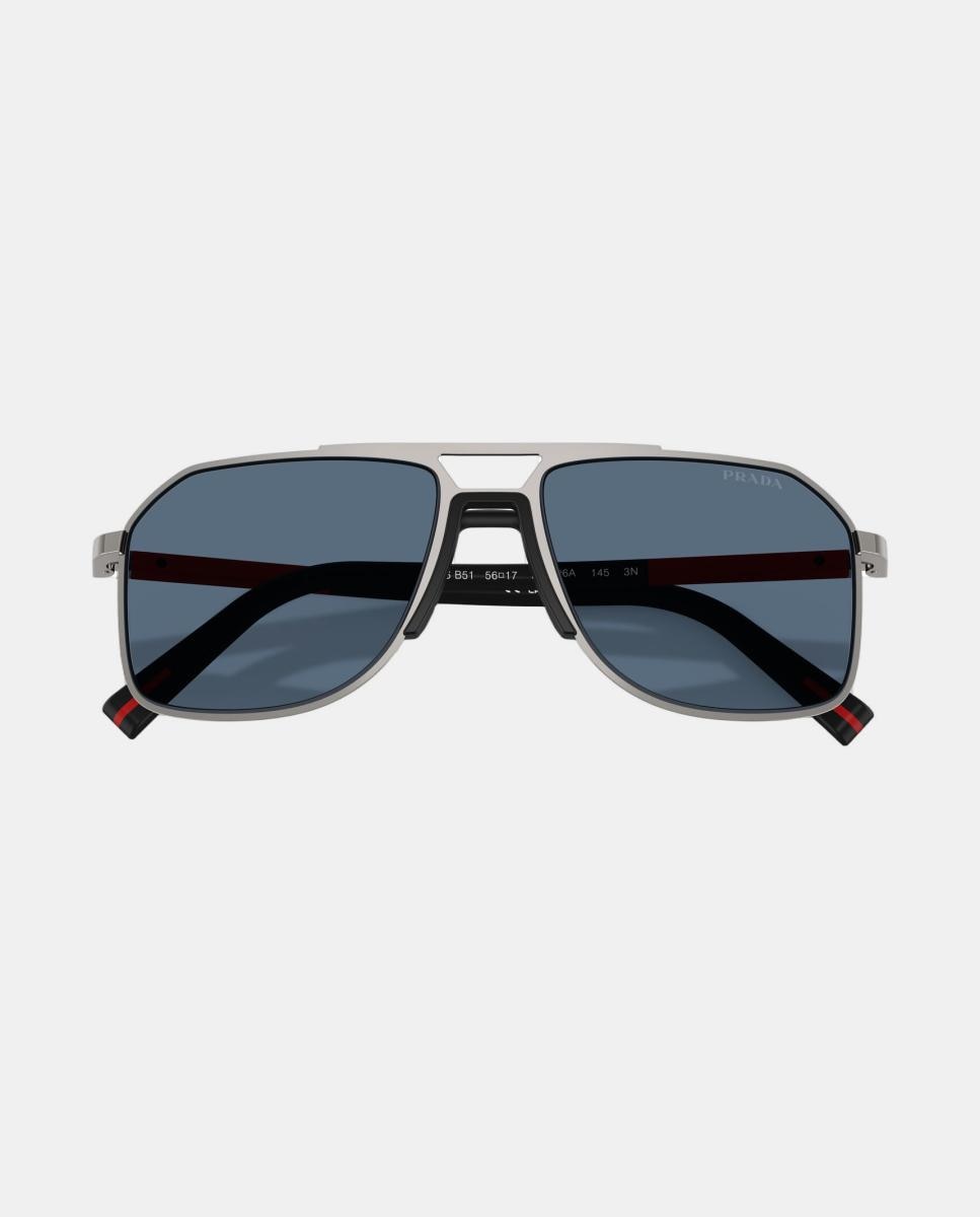 Gafas de sol PS B51S de hombre piloto en metal - Prada Linea Rossa - Gris Gris-5