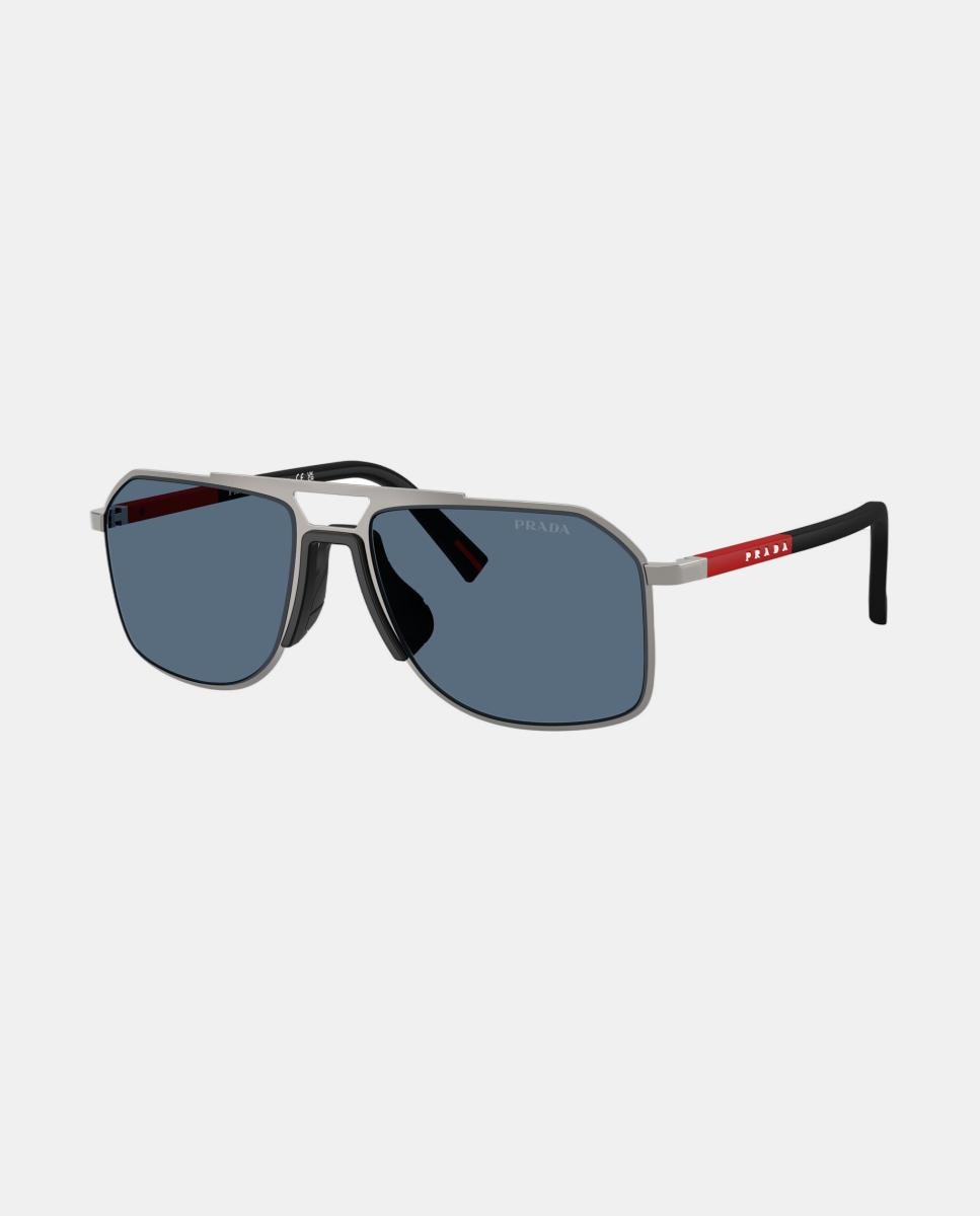 Gafas de sol PS B51S de hombre piloto en metal - Prada Linea Rossa - Gris Gris-7