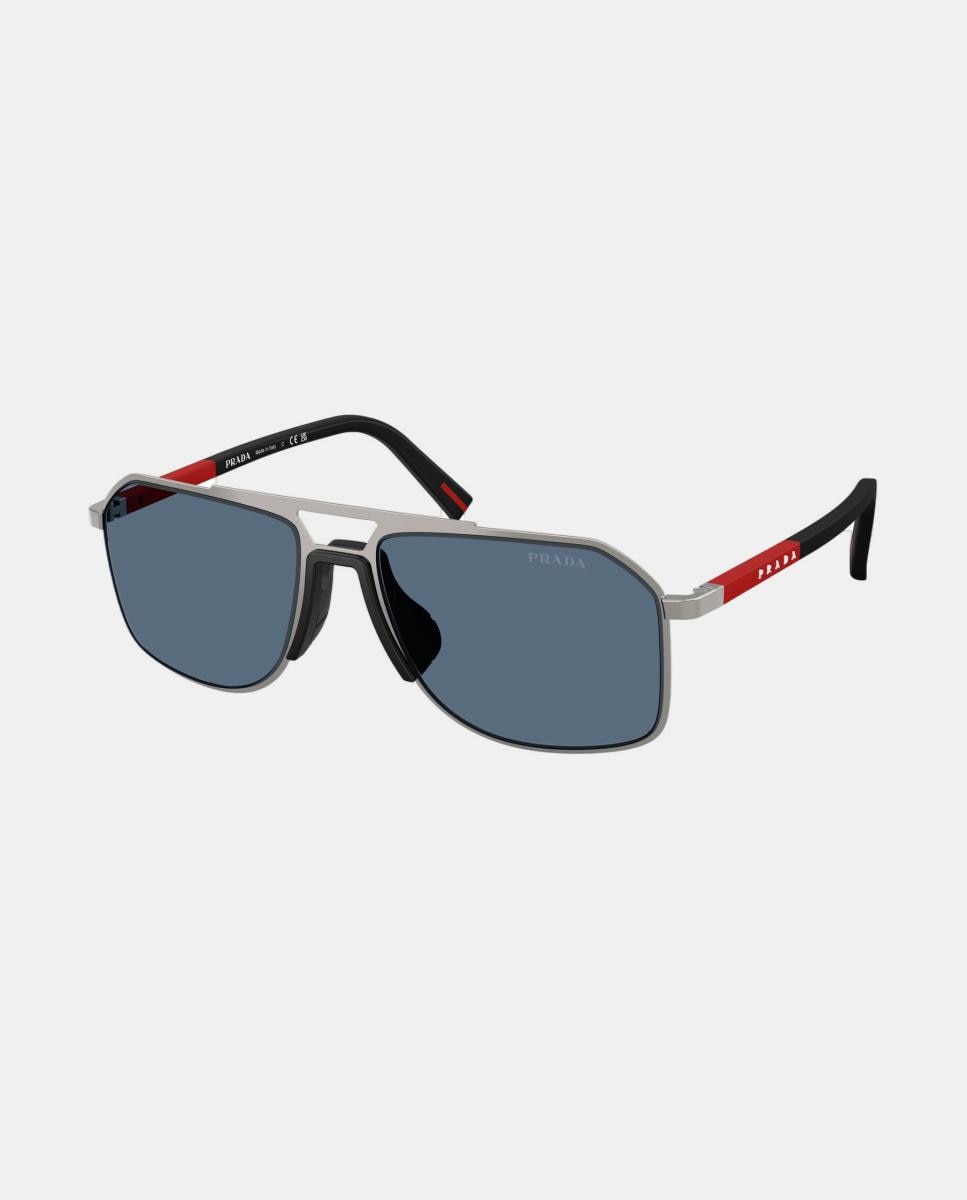 Gafas de sol PS B51S de hombre piloto en metal - Prada Linea Rossa - Gris Gris-8