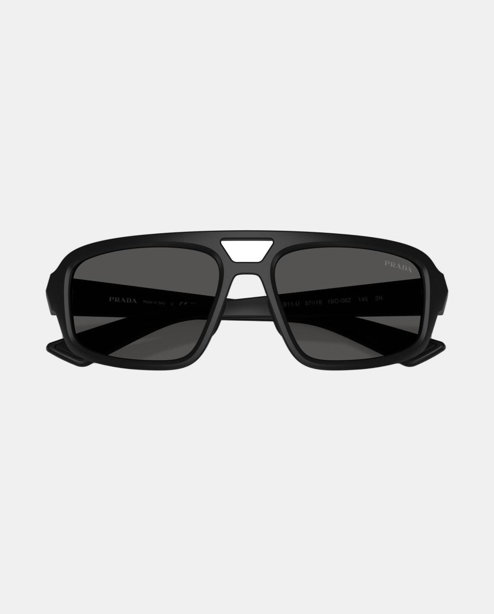 Gafas de sol PS B11SU de hombre geométrica en inyectado - Prada Linea Rossa - Negro Negro-5