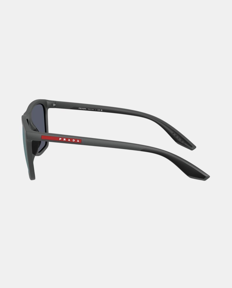 Gafas de sol PS B08S de hombre rectangular en inyectado con lente espejada - Prada Linea Rossa - Negro Negro-3