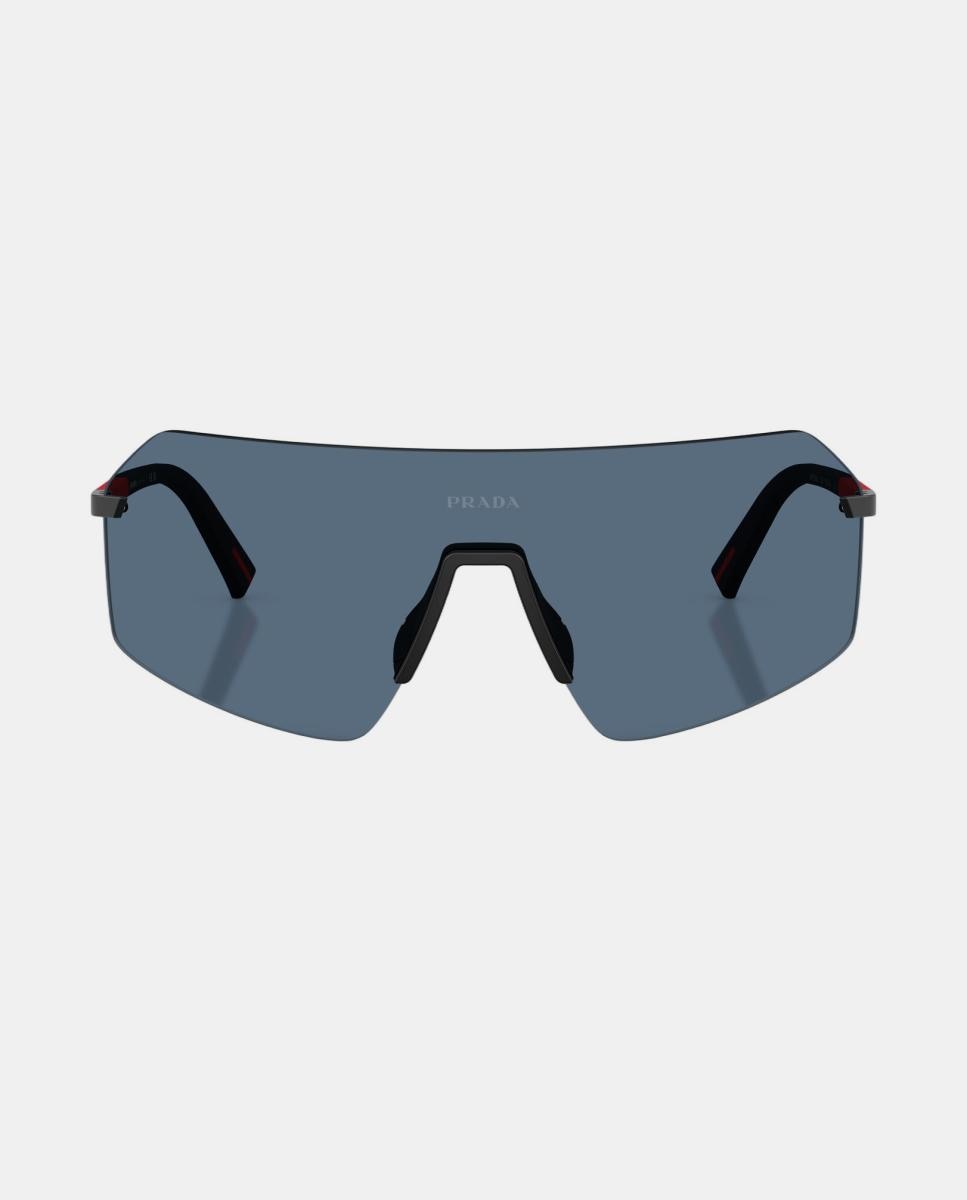 Gafas de sol PS B50S de hombre geométrica en metal - Prada Linea Rossa - Negro Negro-4