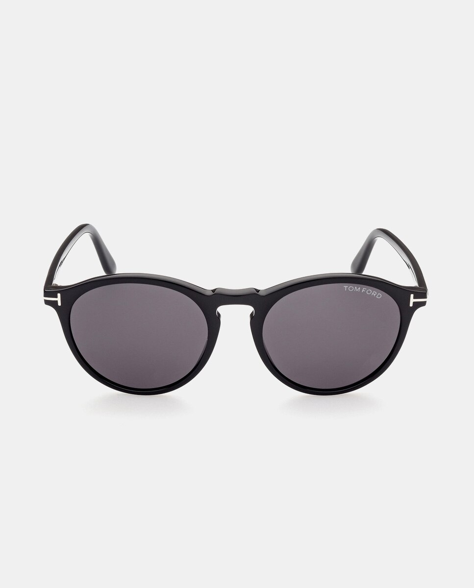 Imagen 0 de Gafas de sol redondas de acetato en negro Negro