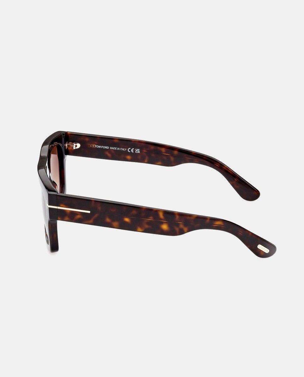 Gafas de sol de hombre geométricas de acetato en havana - Tom Ford - Marrón Marrón-3