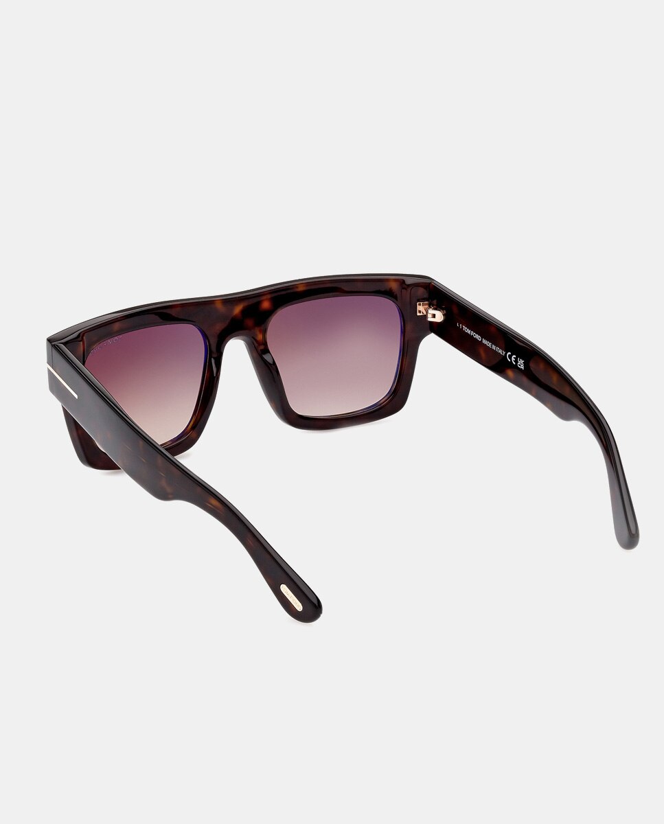Gafas de sol de hombre geométricas de acetato en havana - Tom Ford - Marrón Marrón-4