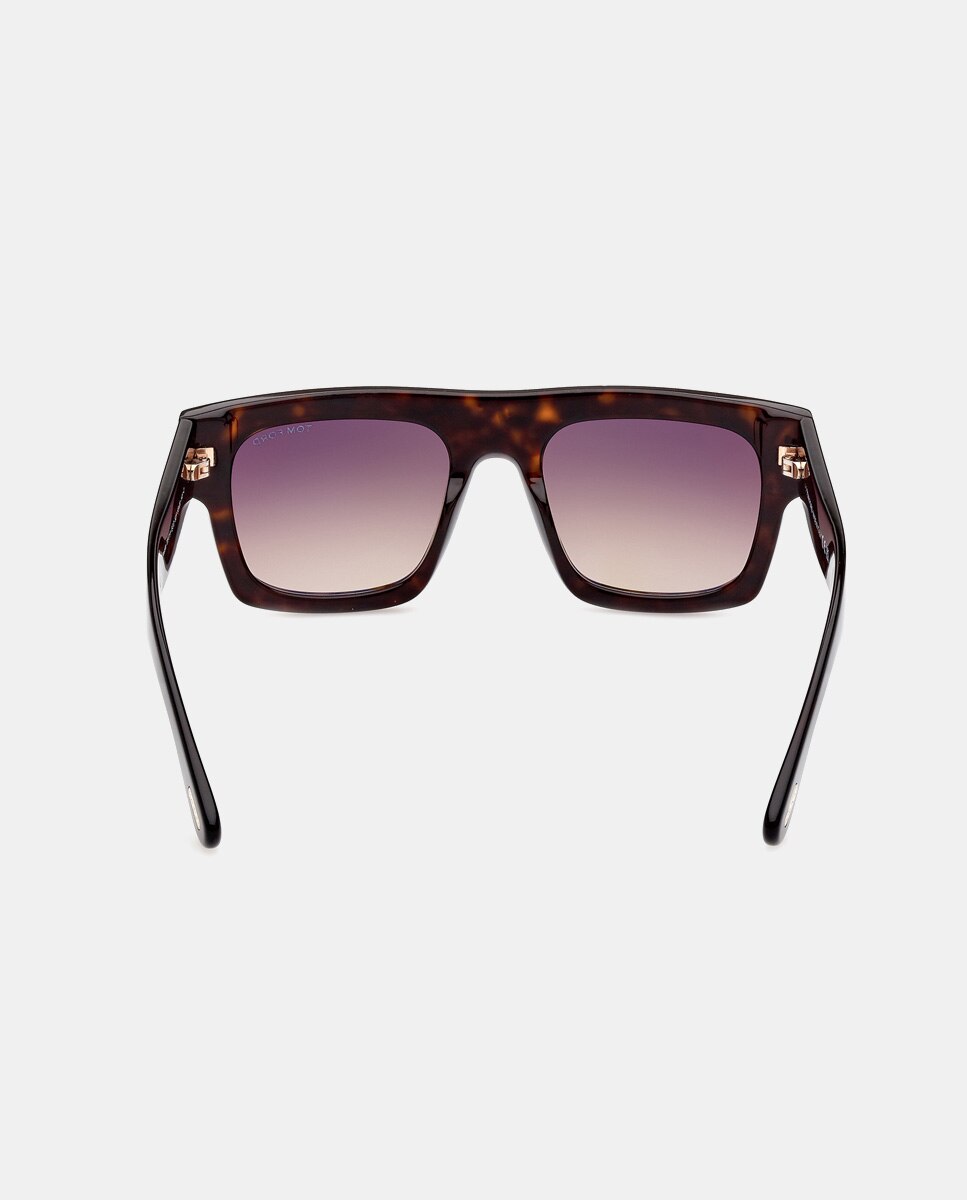 Gafas de sol de hombre geométricas de acetato en havana - Tom Ford - Marrón Marrón-5