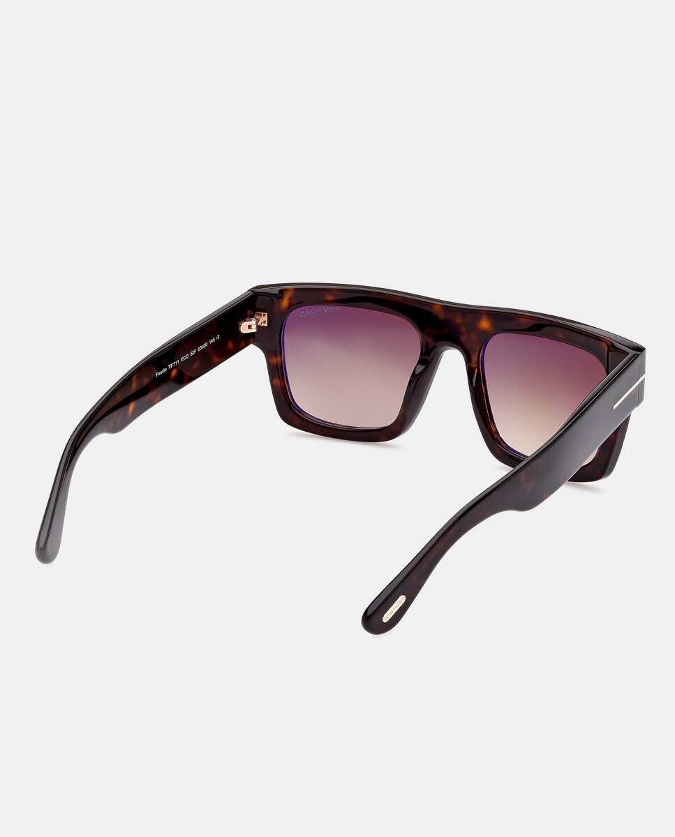 Gafas de sol de hombre geométricas de acetato en havana - Tom Ford - Marrón Marrón-6