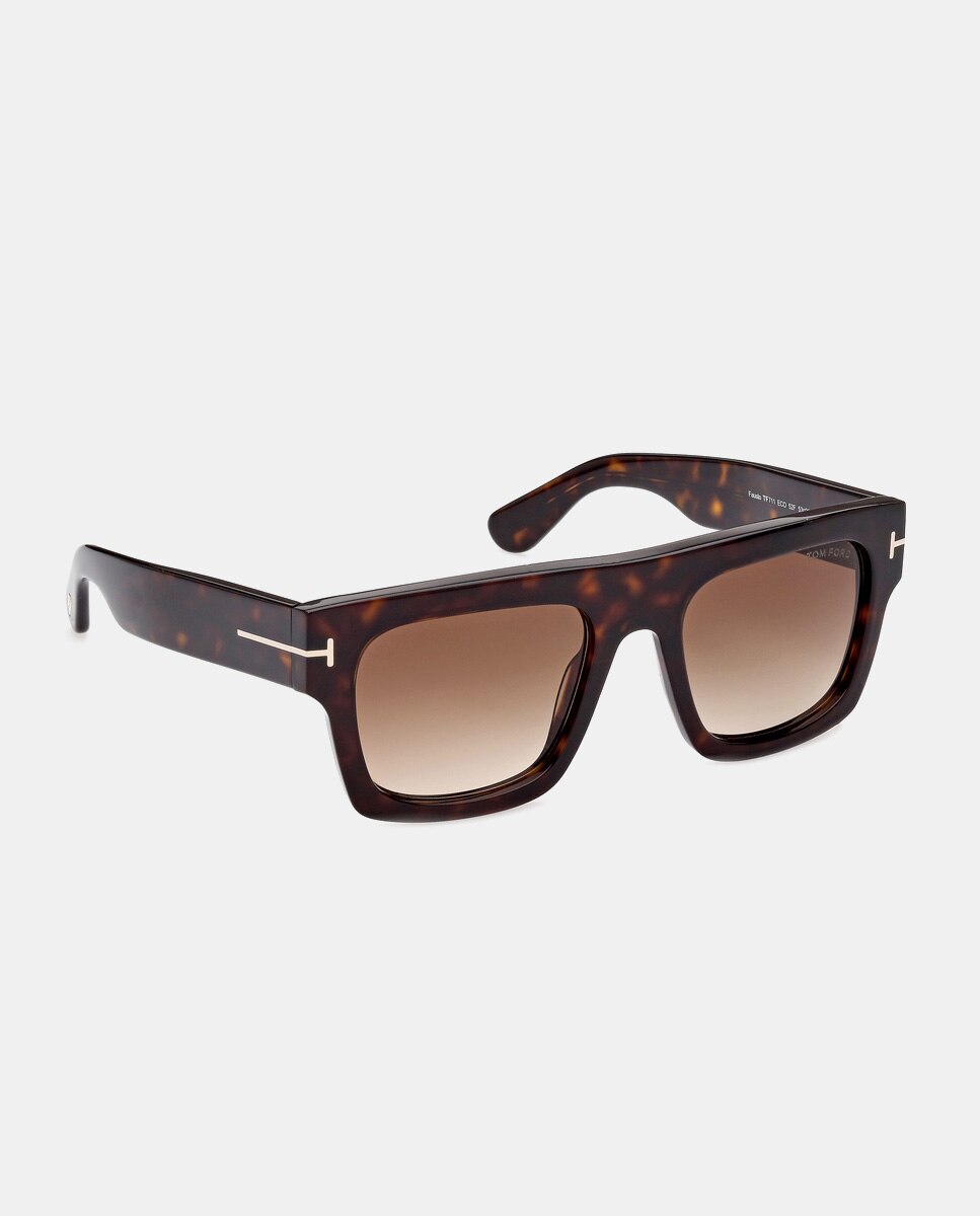 Gafas de sol de hombre geométricas de acetato en havana - Tom Ford - Marrón Marrón-7