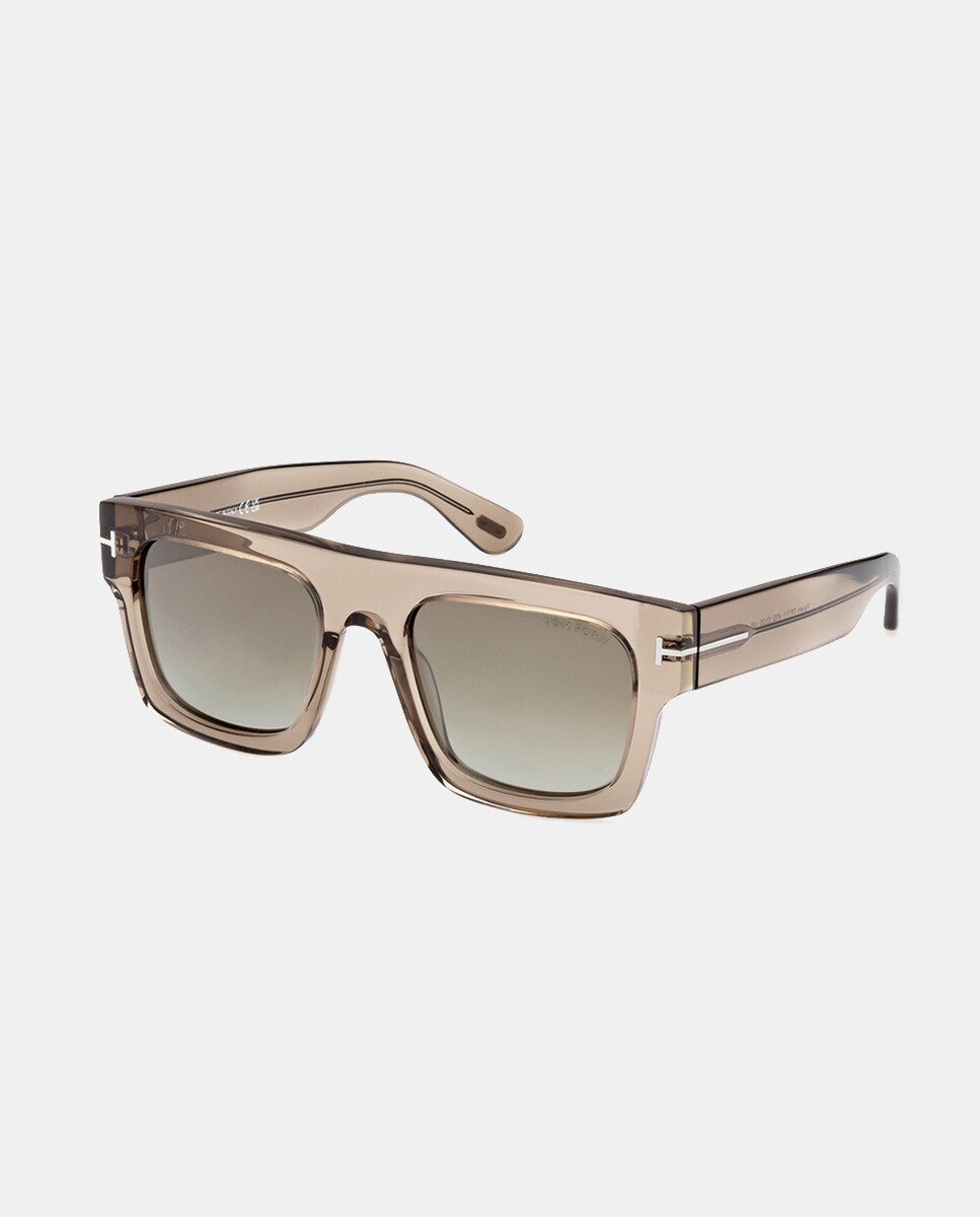 Gafas de sol de hombre geométricas de acetato en havana - Tom Ford - Marrón Marrón-9