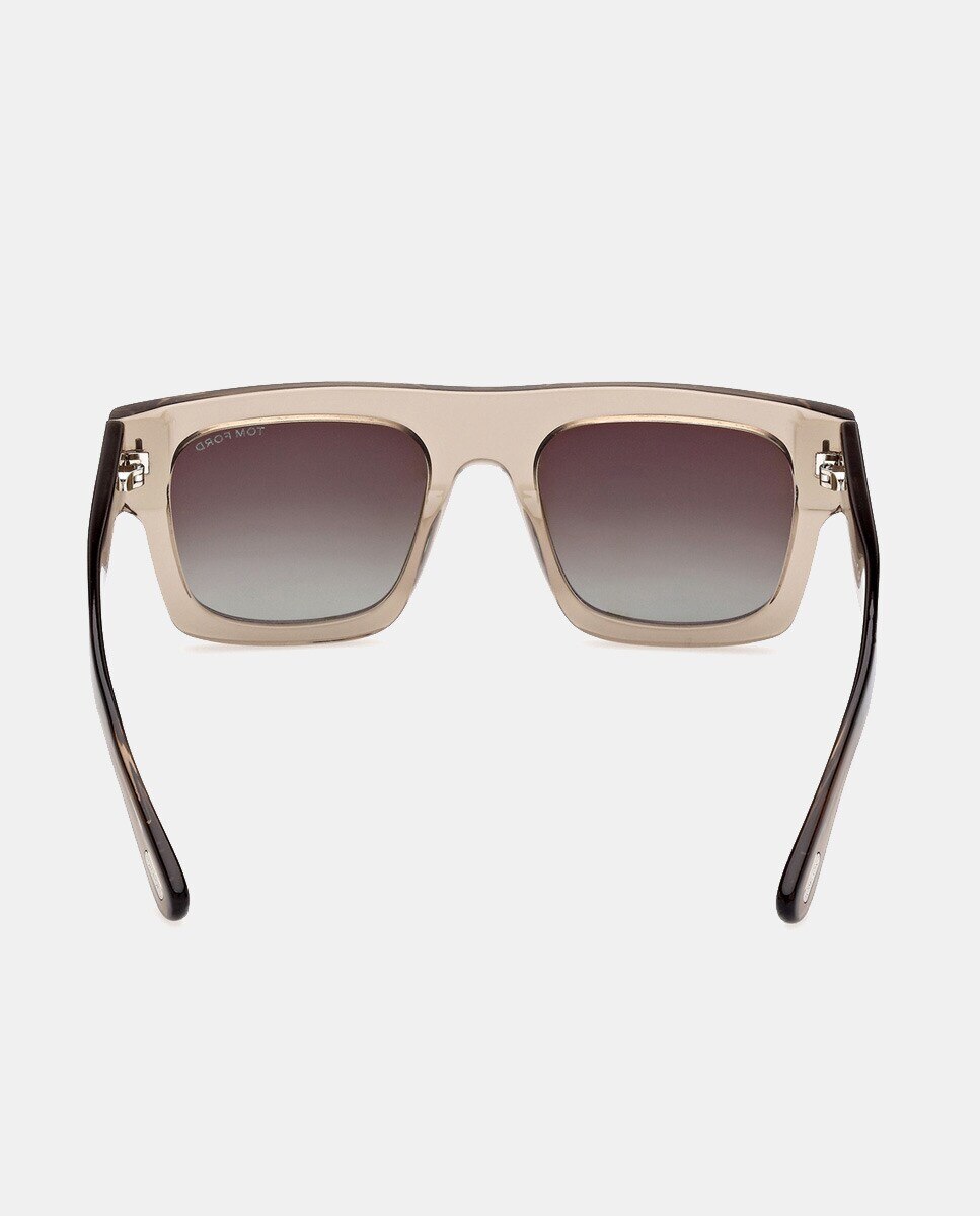 Gafas de sol de hombre geométricas de acetato en havana - Tom Ford - Marrón Marrón-11