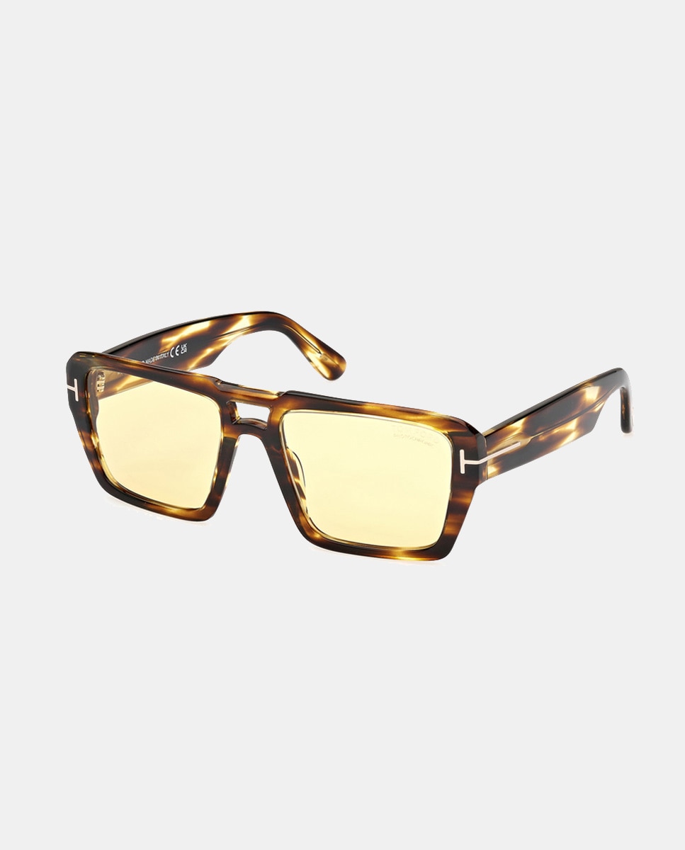 Gafa de sol tipo piloto en acetato - Tom Ford - Marrón Marrón-2