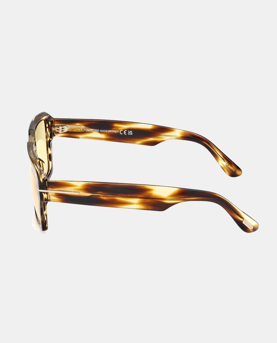 Gafa de sol tipo piloto en acetato - Tom Ford - Marrón Marrón-3