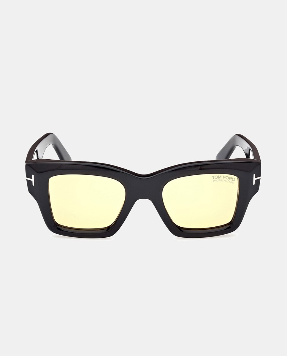 Gafa de sol cuadrada en acetato - Tom Ford - Negro Negro-1