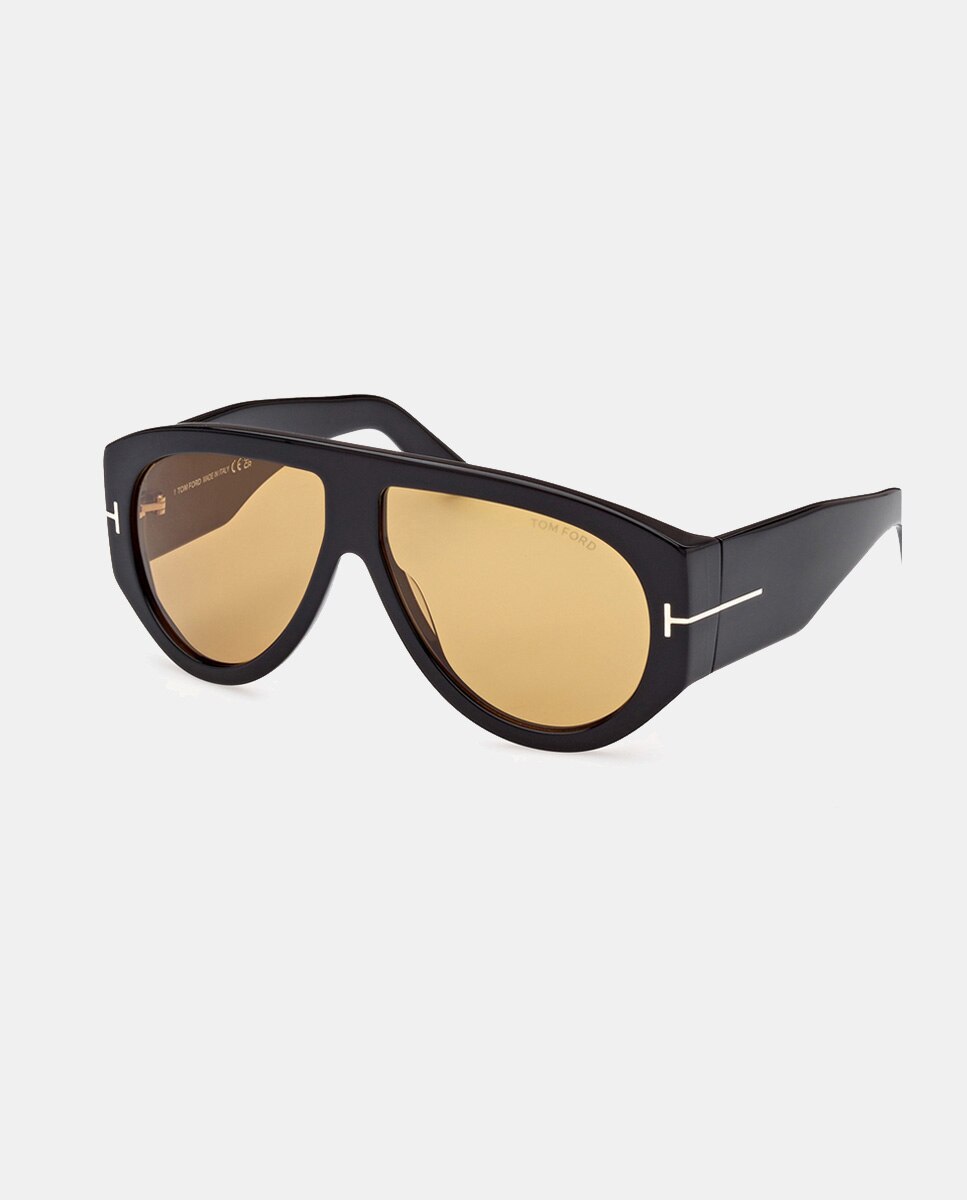 Gafas de sol de hombre piloto en acetato - Tom Ford - Negro Negro-2
